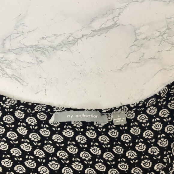 NY Sleeveless Twist Front Maxi Summer Dress Gray Printed Design Size L Boho - Picture 5 of 6